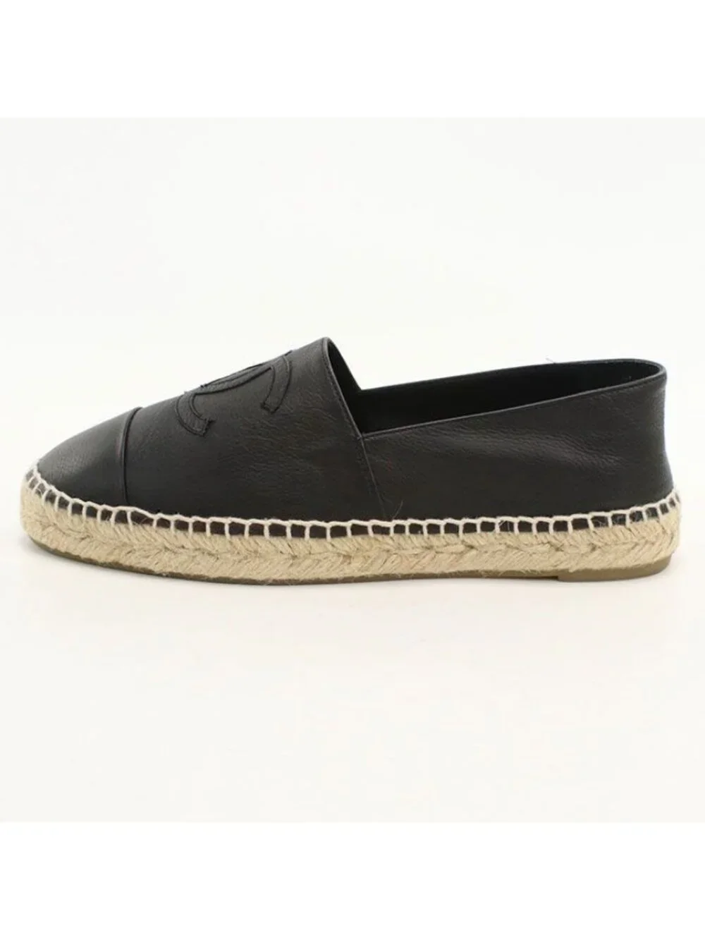 Chanel Espadrilles CC Logo Shoes Leather